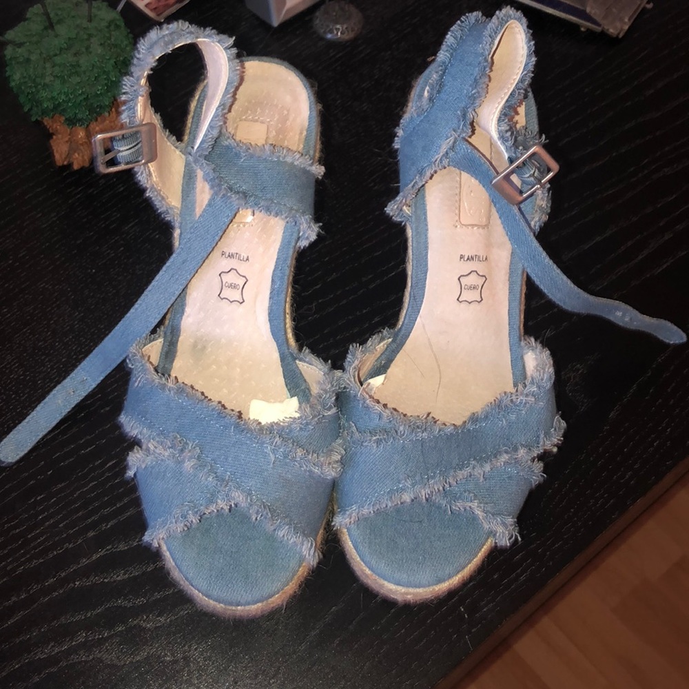 Wedges with Jean print